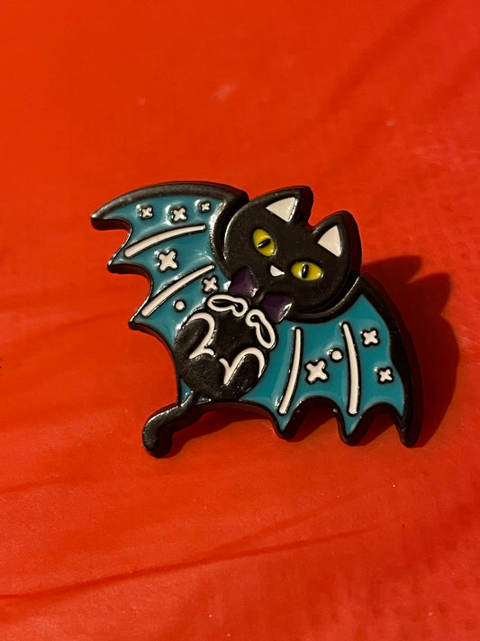 Winged Cat Pin Badge