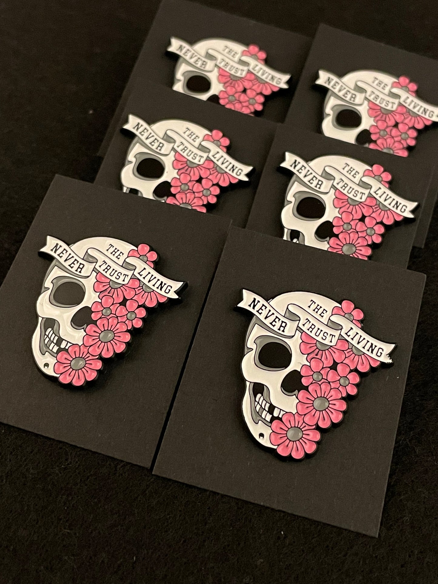 'Don't Trust The Living' Skull Pin Badge