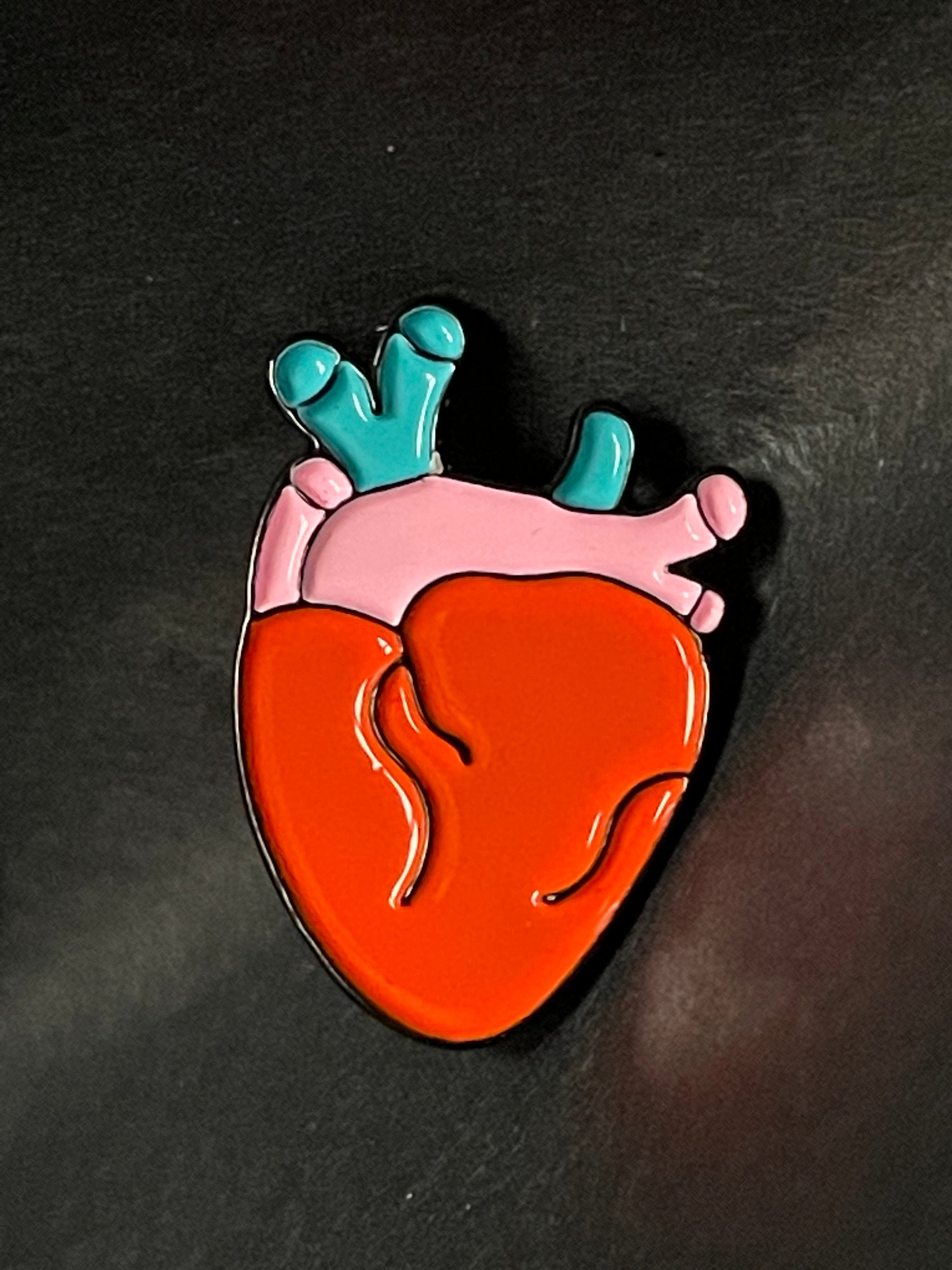 Anatomical Heart Pin Badge – Pins & Needles Dolls