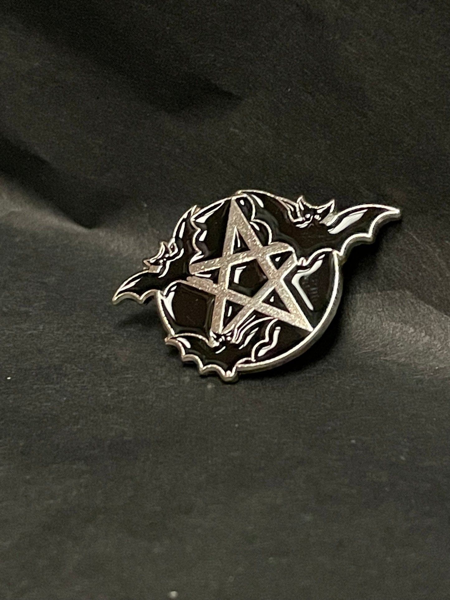 Pentacle with Bats Pin Badge