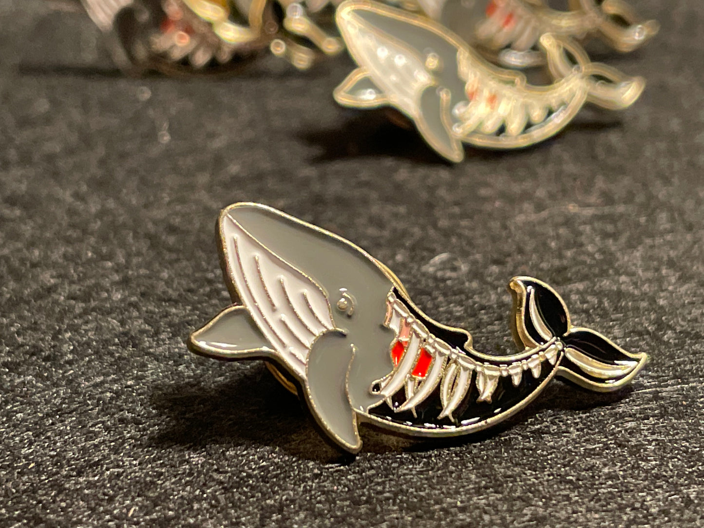 Skeleton Whale Pin Badge