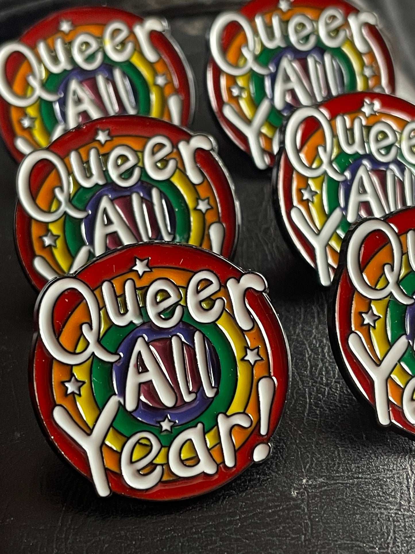 Queer All Year Pin Badge