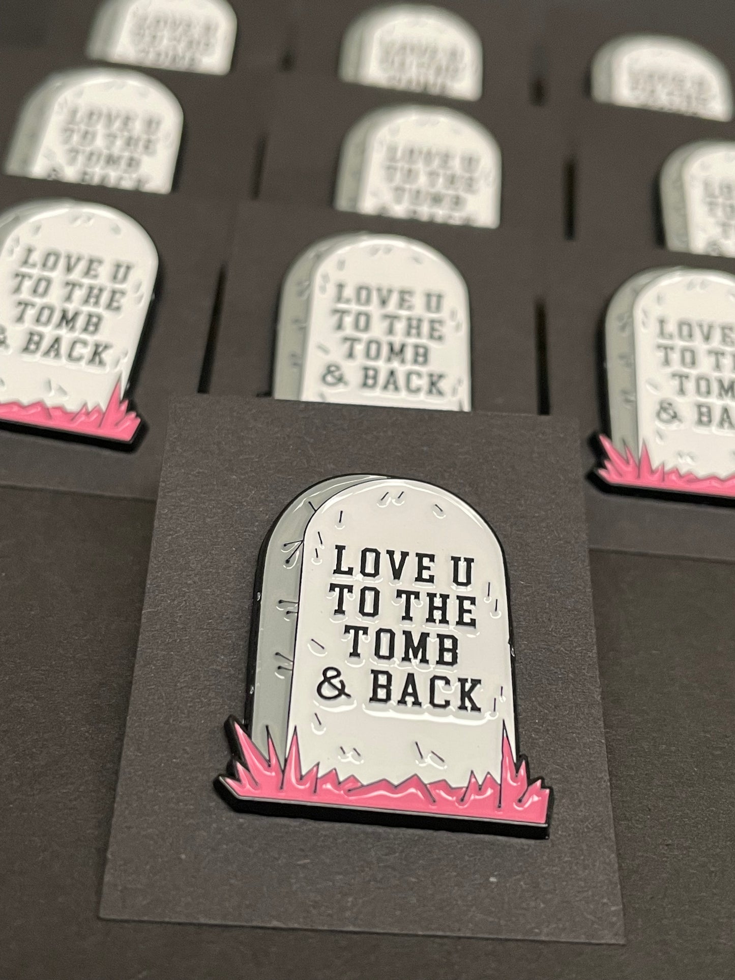 'Love You...' Tombstone Pin Badge