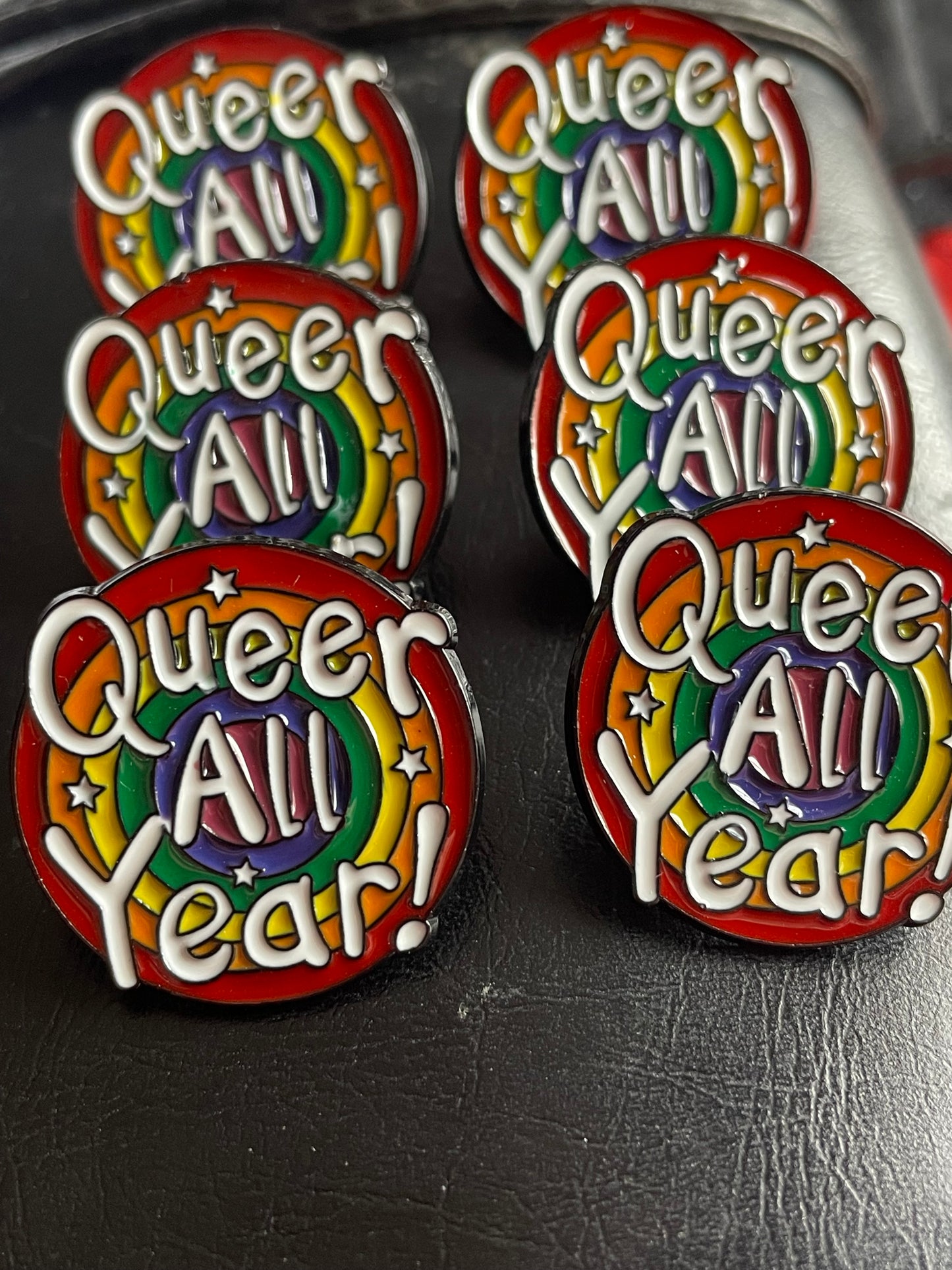 Queer All Year Pin Badge