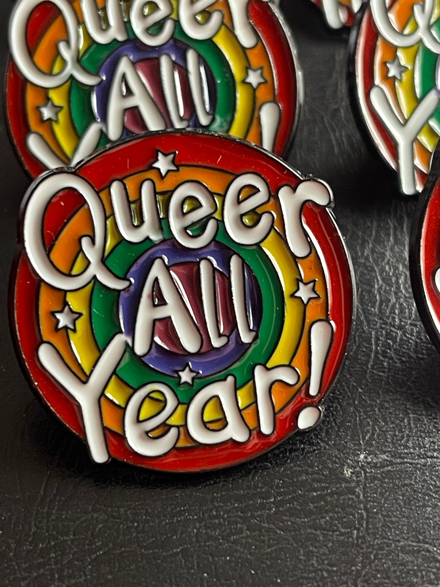 Queer All Year Pin Badge