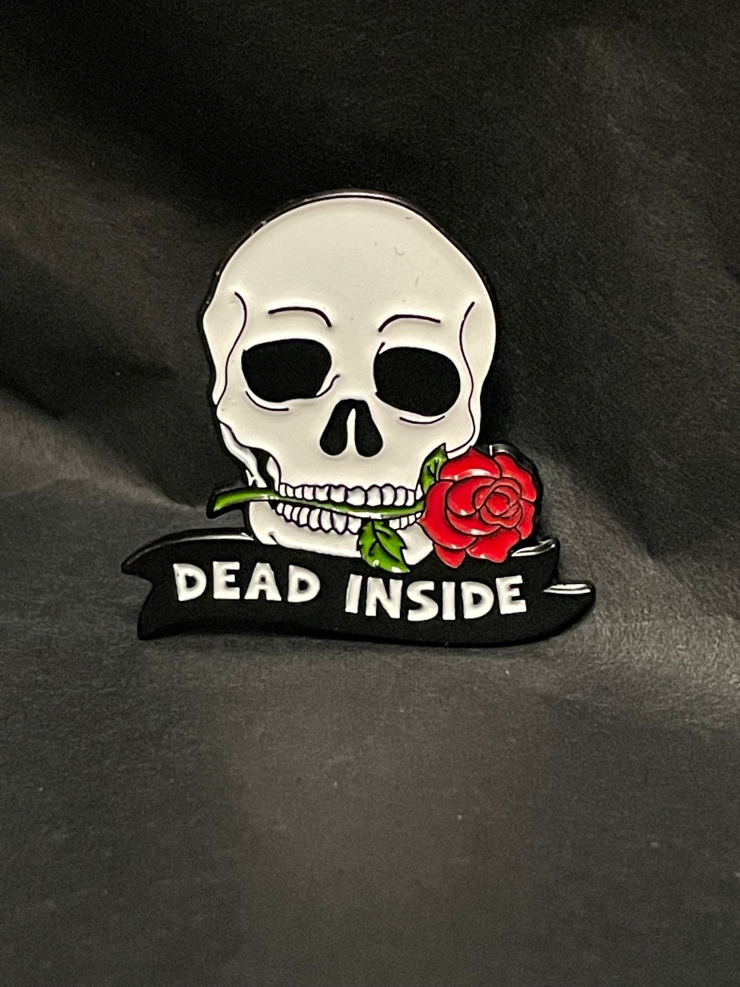 Dead Inside Skull Pin Badge