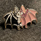 Skeleton Bat Pin Badge