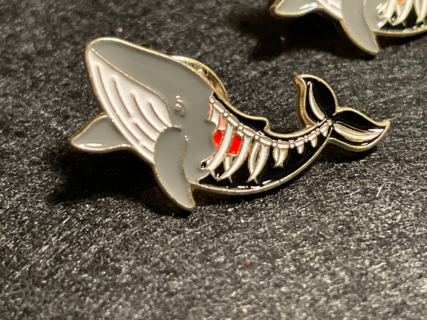 Skeleton Whale Pin Badge