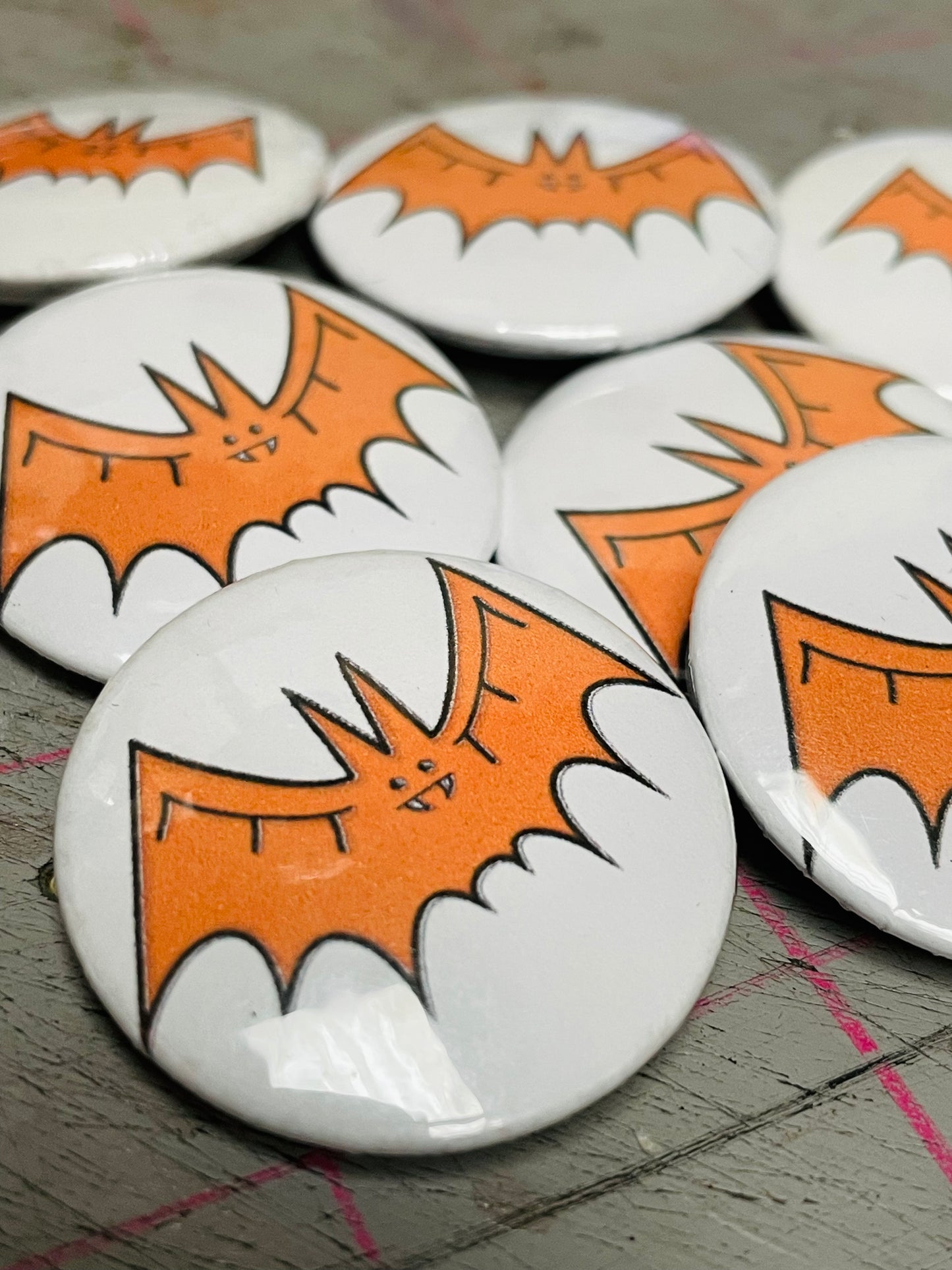 Orange Bat Badge (32mm)