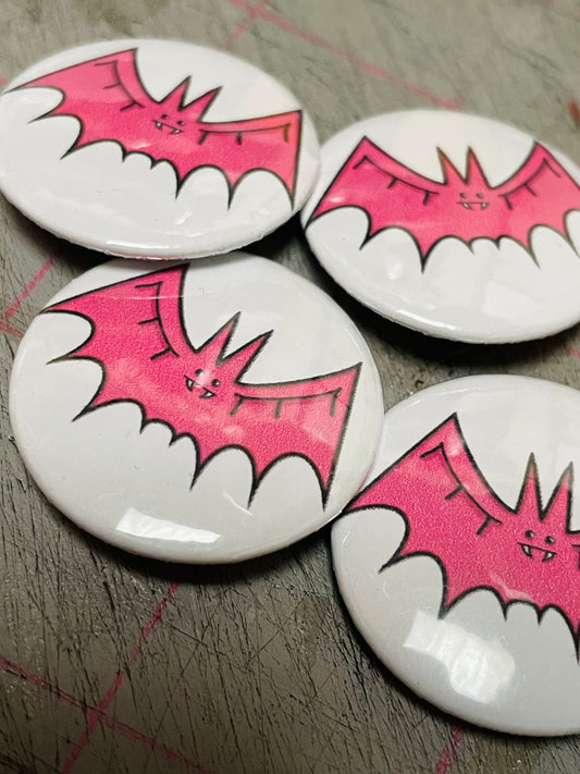 Pink Bat Badge (32mm)