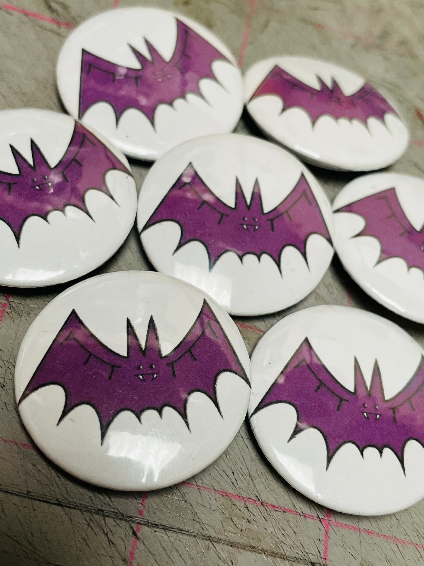 Purple Bat Badge (32mm)